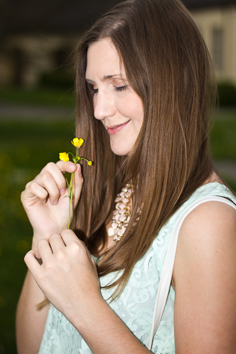 Mint Lace & Yellow Flowers - fashionvictress