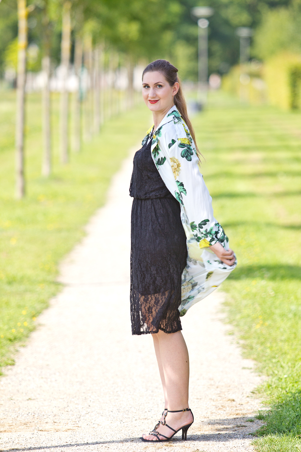 Little Black Dress Lace Dress Outfit Flower Coat Asos 01